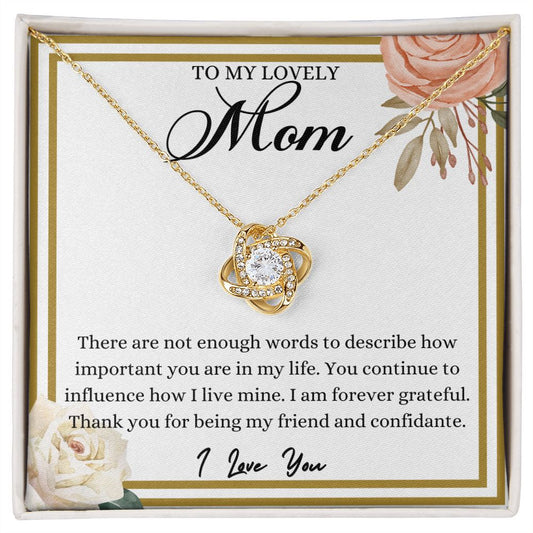 My Lovely Mom| My Friend -Love Knot Necklace