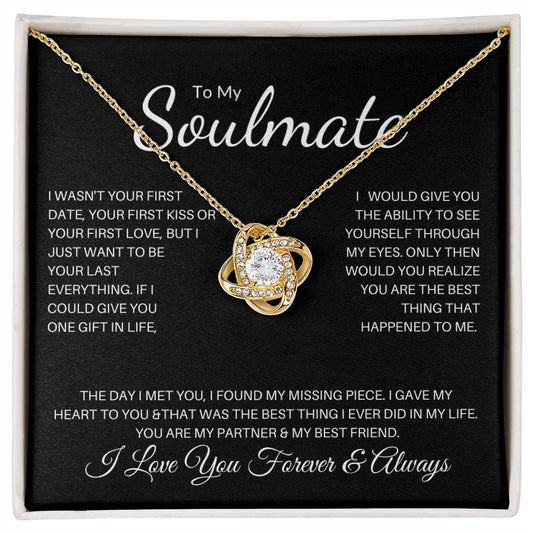 To My Soulmate | I Love You, Forever & Always - Love Knot Necklace