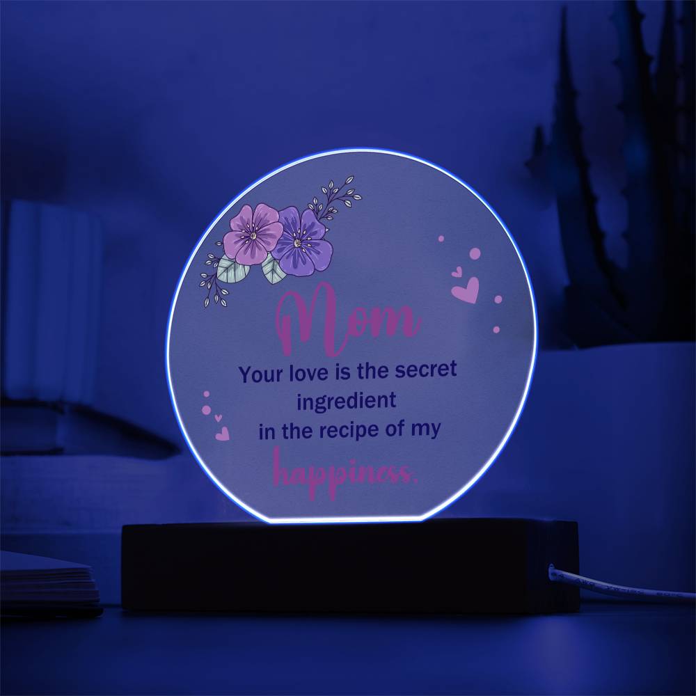 Printed Circle Acrylic Plaque For Your Mom