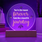 Printed Circle Acrylic Plaque Forever Journey