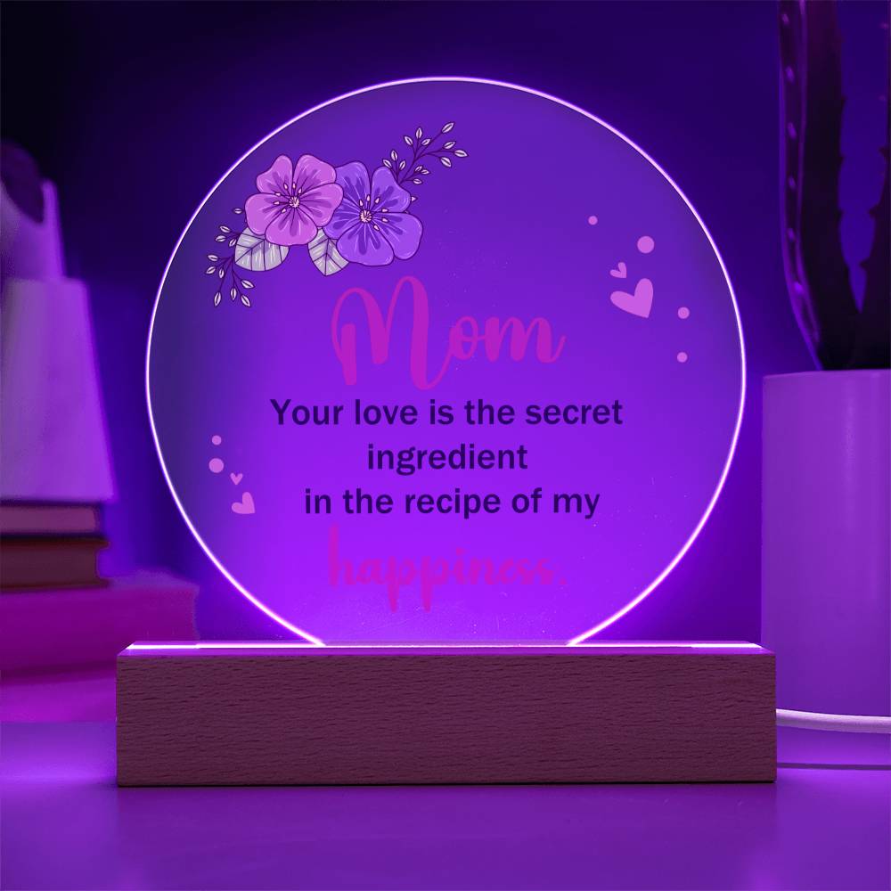 Printed Circle Acrylic Plaque For Your Mom