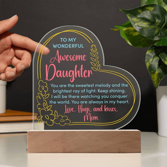 Beloved Daughter's Heartfelt Keepsake Acryllic Plaque