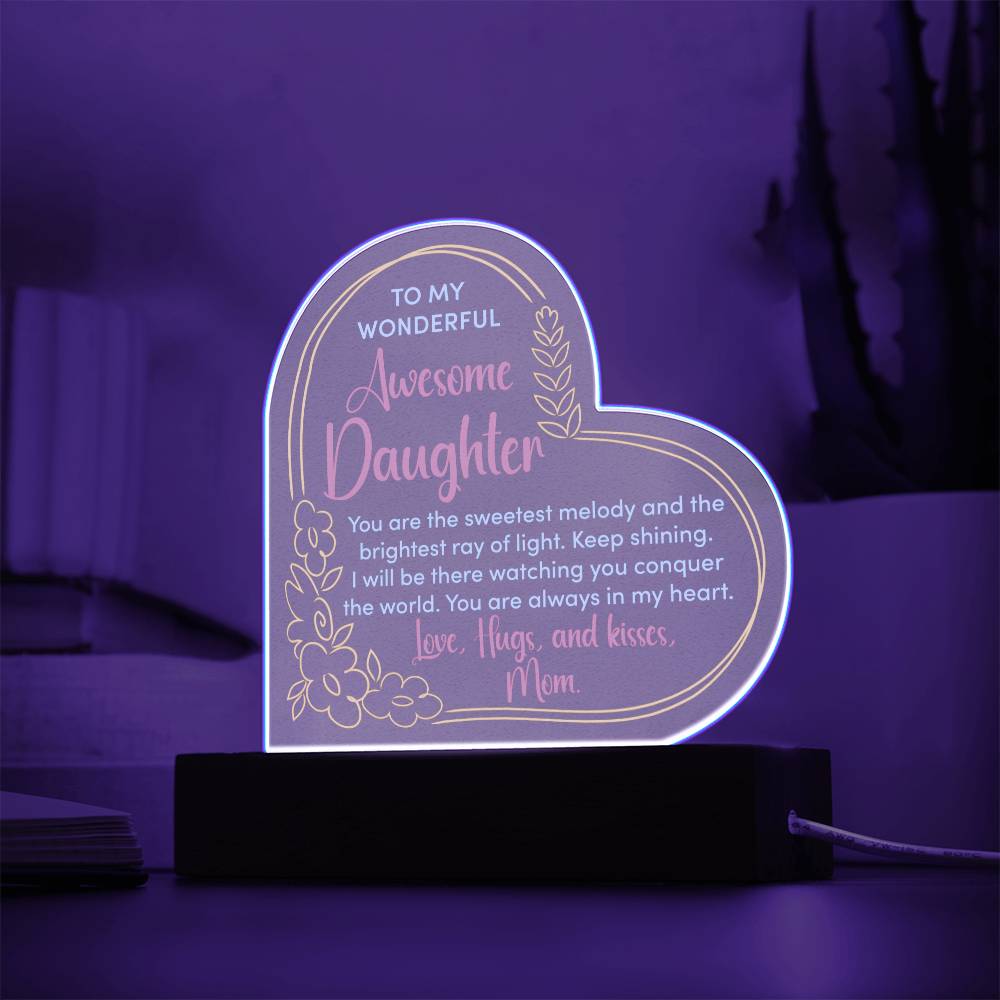 Beloved Daughter's Heartfelt Keepsake Acryllic Plaque